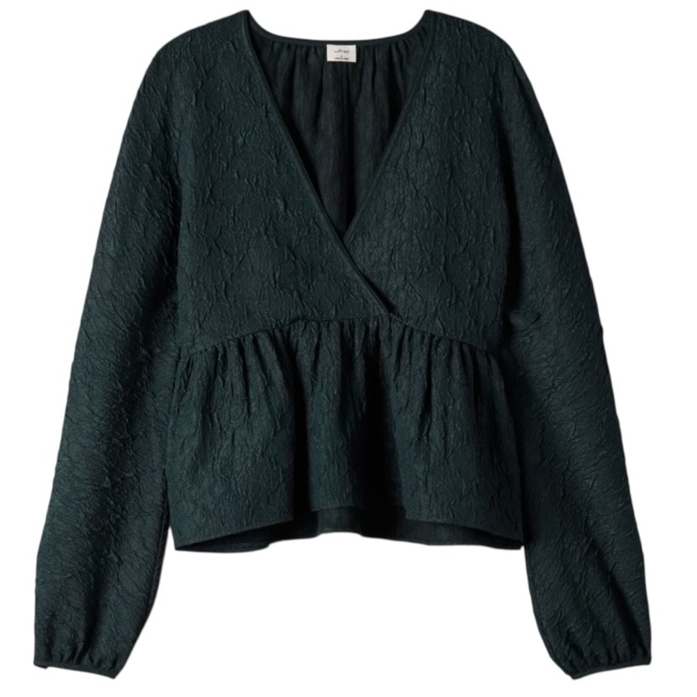 Wilfred Dark Green Textured Top